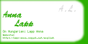 anna lapp business card